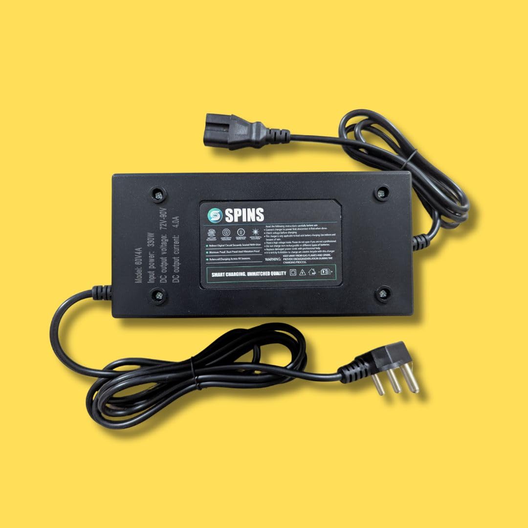 60V 4A Waterproof EV Electric Scooter Lead Acid & Graphene Battery Fast Charger | Compatible with 60V (5x12V) Batteries | 3-Pin Connector | Heavy-Duty Build Rapid Charging