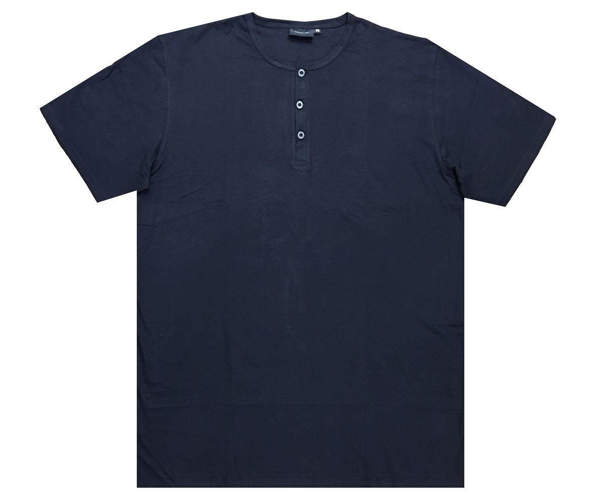 Espionage Single Jersey Grandad Tee Shirt with 3 Button Placket (T184-16) in Navy in 2XL (Chest 52-54 INCHES)