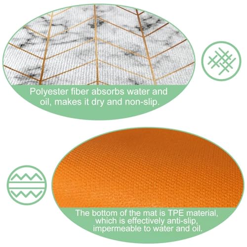 Tapis de cuisine absorbant et lavable lot de 2 géométrique antidérapant - 6