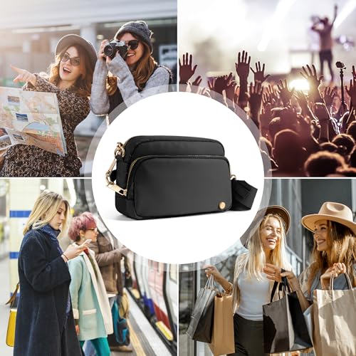 Anti Theft Crossbody Bag for Women, Slash-resistant RFID Blocking Travel Purses, Small Shoulder Bag Handbag, Nylon 7