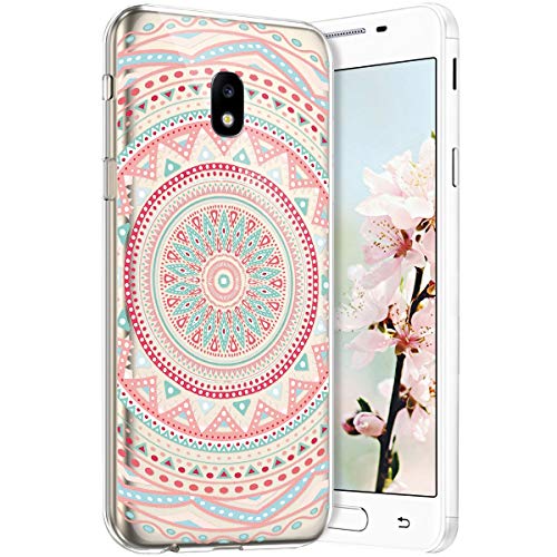 Robinsoni Case Compatible with Samsung Galaxy J330 Transparent Crystal Case Soft Silicone TPU Case Glossy Gel Rubber Cover Clarity Ultra Thin Cover Buhhda Flower Cover for Galaxy J330