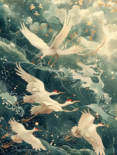 数字油絵キット 鳥 数字で塗り絵 海 完全手書き 絵画 Paint by Numbers DIY 塗り絵 大人用 初心者向け 子供の 手塗り ペイントバイナンバー アクリル レトロ クリエイティブアート ハンドメイドクラフト 玄関リビングと寝室の飾りに最高