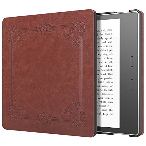 MoKo Case Fits All-New Kindle Oasis (9th and 10th Generation ONLY, 2017 and 2019 Release), Slim Fit Premium PU Leather Protective Cover with Auto Wake/Sleep - Vintage Style