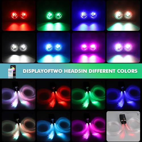 Image of Twinkle Headliner Star Light Kit,1200Pcs*0.03in*9.8ft Ceiling Fiber Optic Lights with Meteor Shooting Star Effect Music Mode RGBW Sound Activated for Car Roof Home Ceiling
