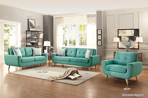 Homelegance 86" Fabric Sofa, Teal #TOP5
