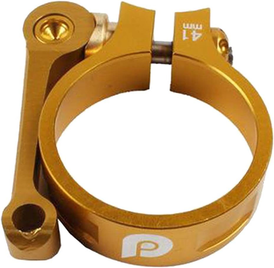 Aluminum Alloy 41mm Bike Seatpost Clamp for 33.9mm Seatpost - Weight Quick Release Collar for Mountain, Road, Folding Bikes - Gold, 41mm