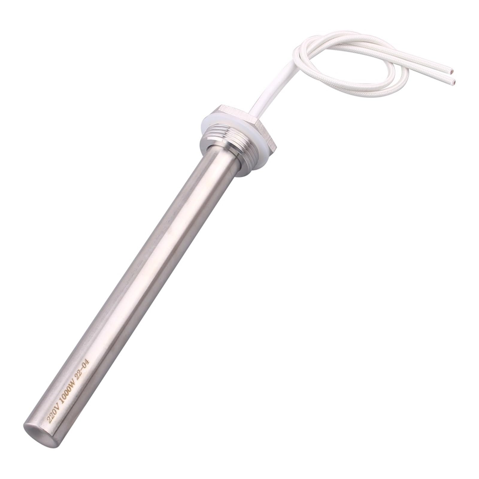 Element grzejny, Grzałka kartuszowa zanurzeniowa SUS304 Elektryczny element grzejny do wody, rura 20 mm, 1-3 kW, 220 V, długość 200-350 mm, srebrny, gwint 1" NPT(3kw 20x330mm)