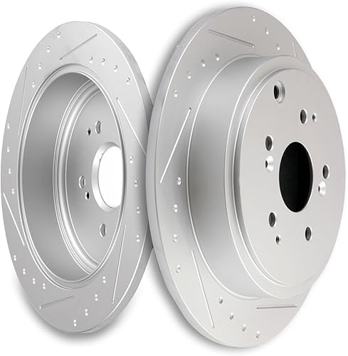 Miniatura 1065 de SCITOO Juego de 2 frenos de freno ranurados traseros para Chrysler Town & Country, 08-16 para Dodge Grand Caravan, 09-13 para Dodge Journey, 12-15