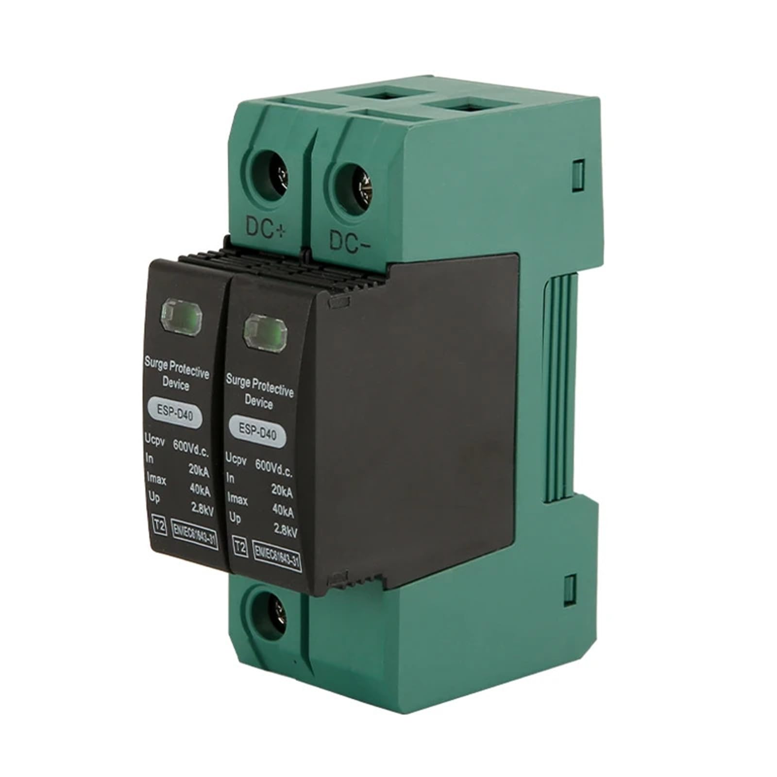 DC SPD 600V parafoudre basse tension 2P-Din 20KA 40KA - 6
