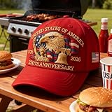 250th Anniversary USA Hat - Bald Eagle Embroidery Patriotic Baseball Cap, Eagle & Liberty 250 Year American Anniversary Hat (B)
