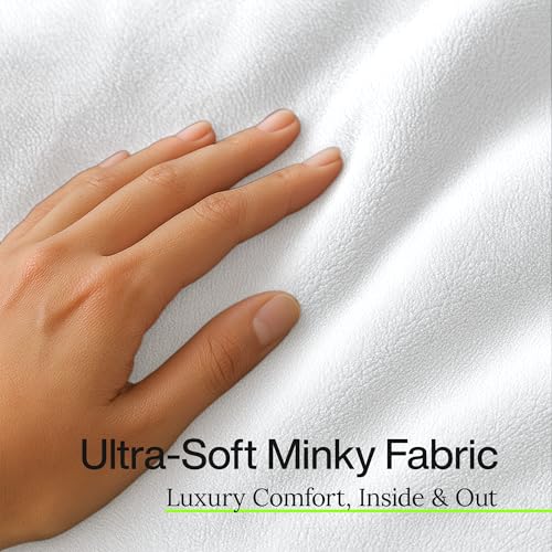 Image of HomeSmart King Size Weighted Blanket Cover - Ultra Soft White Minky, Fits 92x104 Weighted Blanket (Cover Only)