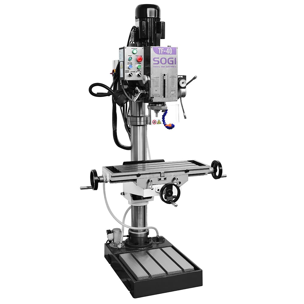 SOGI TF-40 Bohrer-Fräsmaschine - Gewindefunktion - Automatischer Vorschub - 230 V