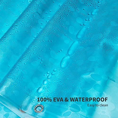 Shower Curtain Liner Heavy Duty Eva, Waterproof Shower Liner With 12 Rust Proof Metal Grommets And 3 Weighted Magnet, 72 X 72 Inches Bathroom Shower Curtain, Teal #TOP2