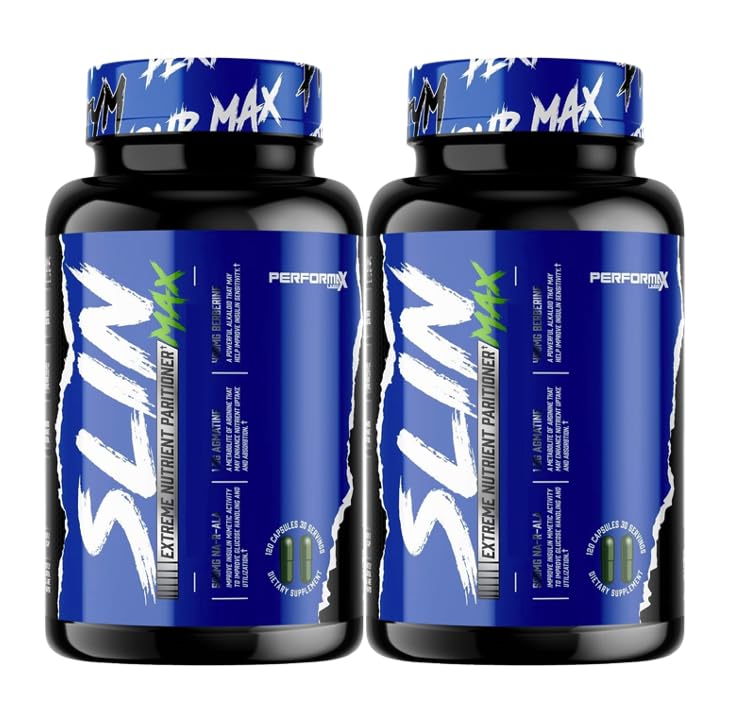 VitaBoost SLIN Max Nutrient Partitioning Complex - Increase Mass & Size 60 Servings (120 Capsules, Pack of 2) and Pill Holder by GeoMetal™