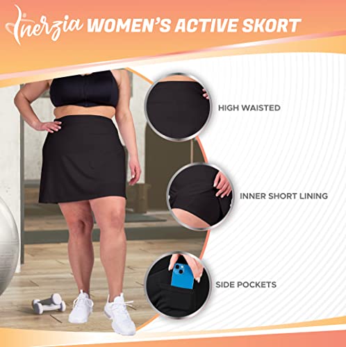 Inerzia 2 Pack Skorts Plus Size Skirts for Women High Waisted Active Skort Golf and Tennis Skirts for Women3