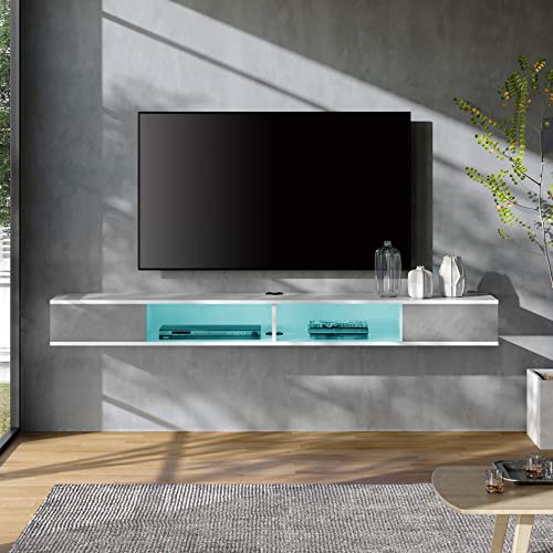 Floating TV Stand with 16 Change Colorful Lights, 70