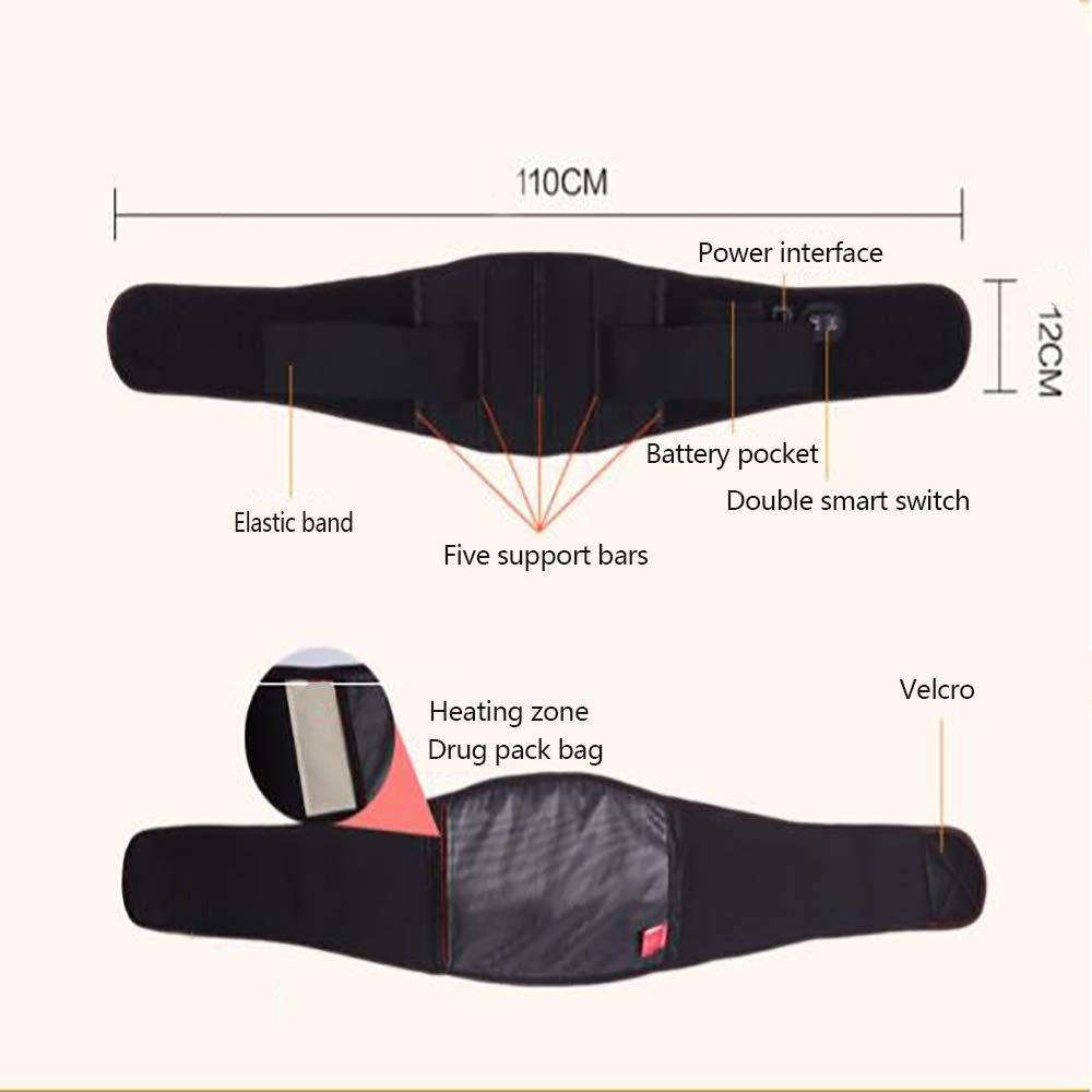 Faja Lumbar Fitness, masajeador de Espalda con Calor, para Hernia de Disco, ciática, escoliosis, estenosis espinal, cinturón de Cintura eléctrico calentado