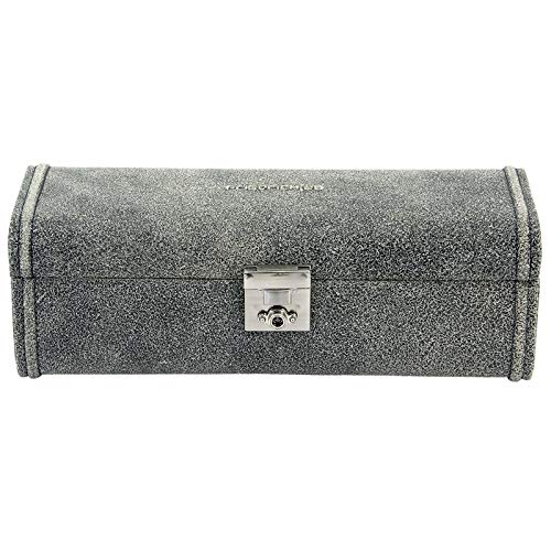 FrIEDrICH/23 Friedrich23 Uhrenkoffer - Uhrenkasten Cubano aus Echtleder in grau - Platz für 4 Uhren - abschließbar - Vintage-Optik Cover