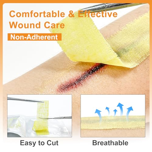 Carbou Medical Xeroform Petrolatum Dressing 1"x8" (Paquete de 50) + Silicone Super Absorbent Wound Dressing 5"x5" (Paquete de 10) miniatura 2