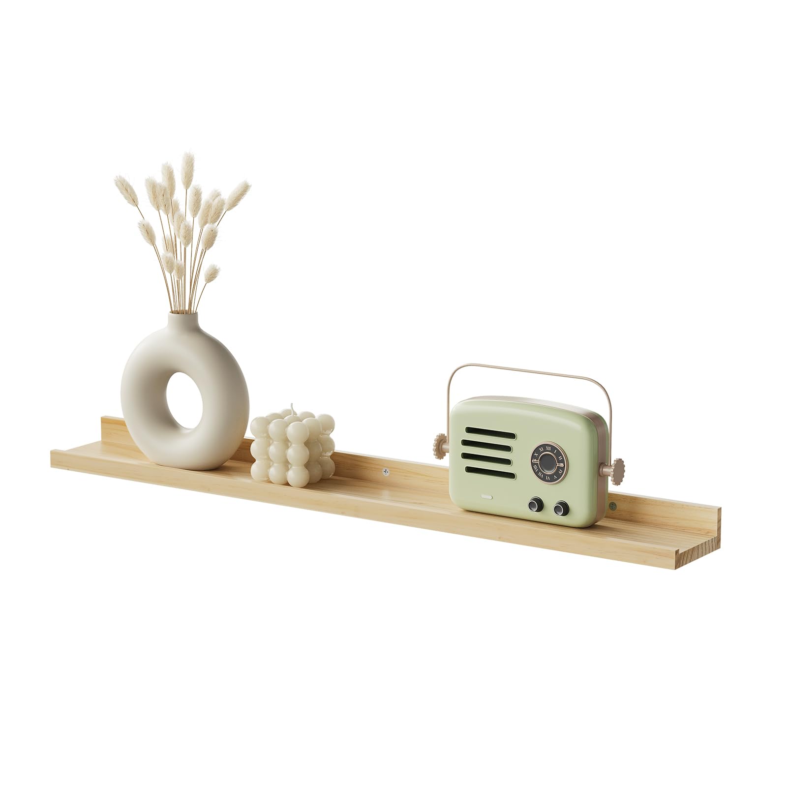 eSituro Étagère Murale, Étagère Flottante,Chêne,80x10x4cm, Bois 2er
