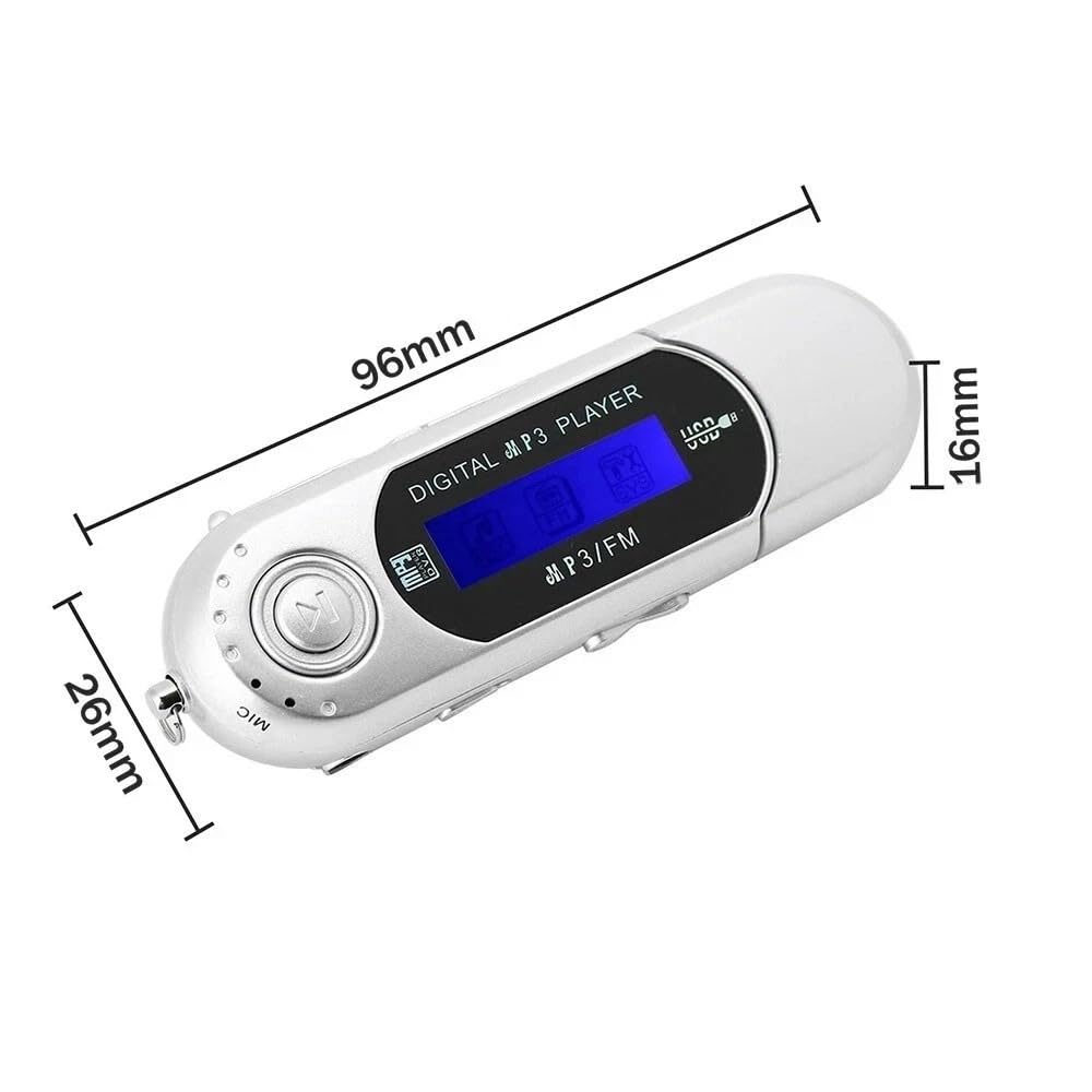 Lettore MP3 USB Portatile Mini con Schermo LCD e Batteria Ricaricabile