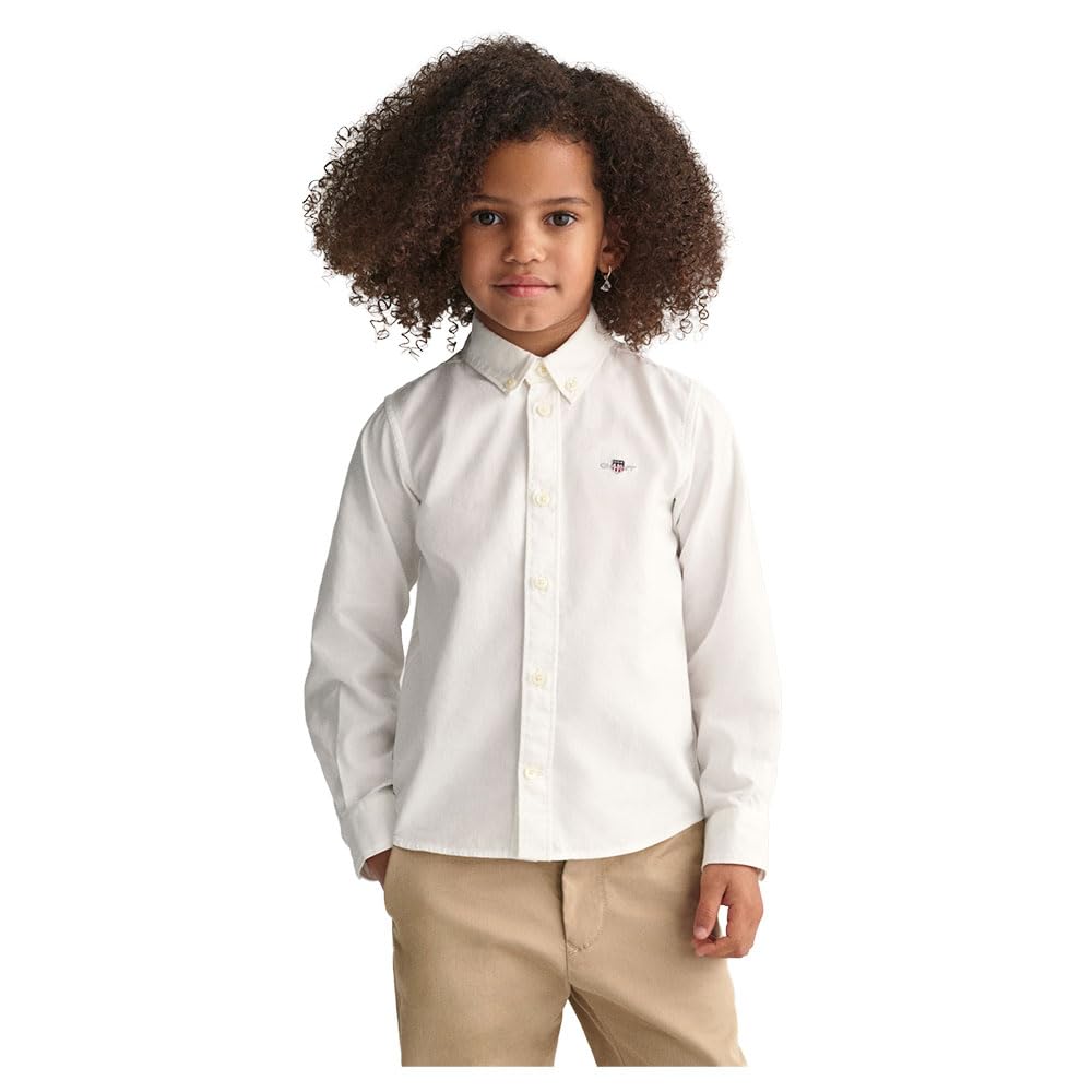 Gant Unisex Kinder Shield Oxford Bd Shirt Hemd, Weiß, 98-104 EU