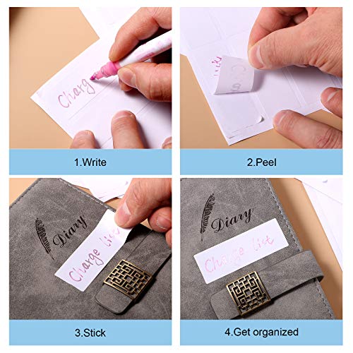 1723 Pieces Matte Labels Sticker Removable Rectangular Labels Writable Blank Adhesive Labels For Labeling And Organizing Small Items 6 Sizes Combination (White) #TOP2