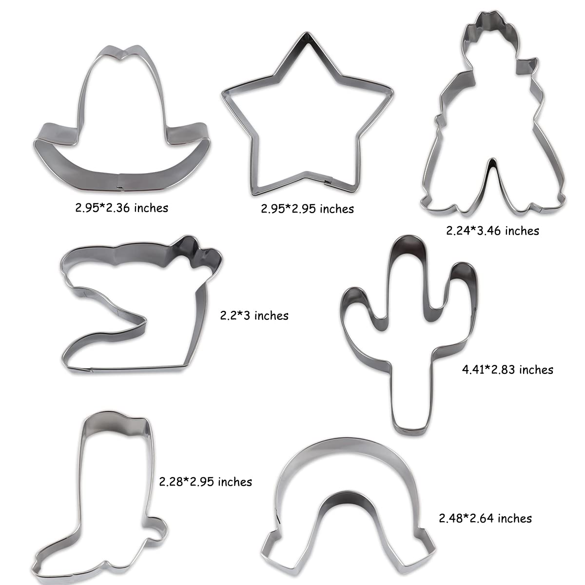 Western Cowboy Stiefel Ausstechformen Set, 4-teilig (12,7cm Bis 5,1cm) – Edelstahl, Für Kekse & Deko