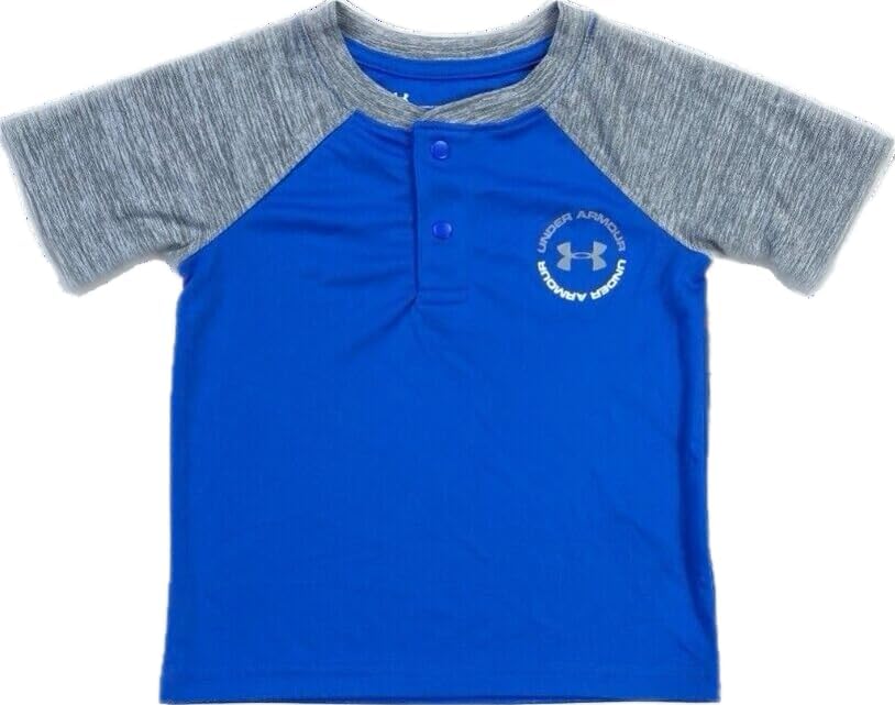 Under Armour Boys' Color-Block Henley Tee - Little Kid (US, Age, 24 Months, Powderkeg Blue)