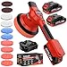 Cordless Brushless Car Buffer Polisher - SundpeyPRO 6-Inch 8000RPM Random Orbital Buffer Polisher w/ 8 Variable Speed & 2 x 2.0Ah Battery & 10PCs Polishing Kit for Waxing & Polishing & Scratch Removal