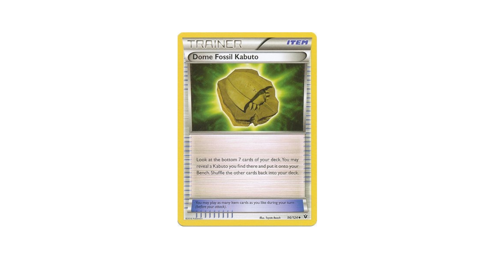 Amazon.com: Pokemon - Dome Fossil Kabuto (96/124) - XY Fates