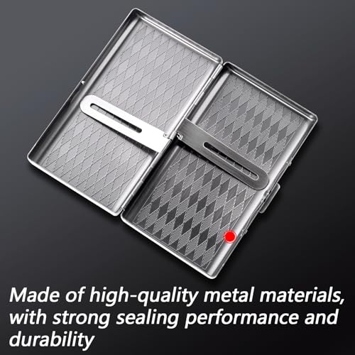 Retro Metal lozenge space pattern case,14 Capacity,Metal Plated antique silver,Double-Sided,Bank Card case, Cash Box(100mm King Size) (antique silver)3