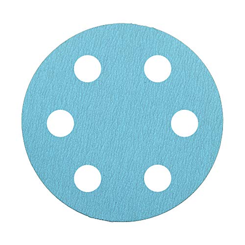 Mercer Industries Aqua Stearated Aluminum Oxide Hook & Loop Discs, 6" x 6 Dust Holes, Grit 180C, 50 Pack Cover