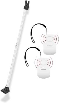 SECURITYMAN 2-in-1 Door Security Bar 1 Pack - White & Door Handle Alarm 2 Pack Heavy-Duty Iron Door Jammer & 130dB Vibration-Triggered Portable Alarm for Home, Travel, and Hotel Security
