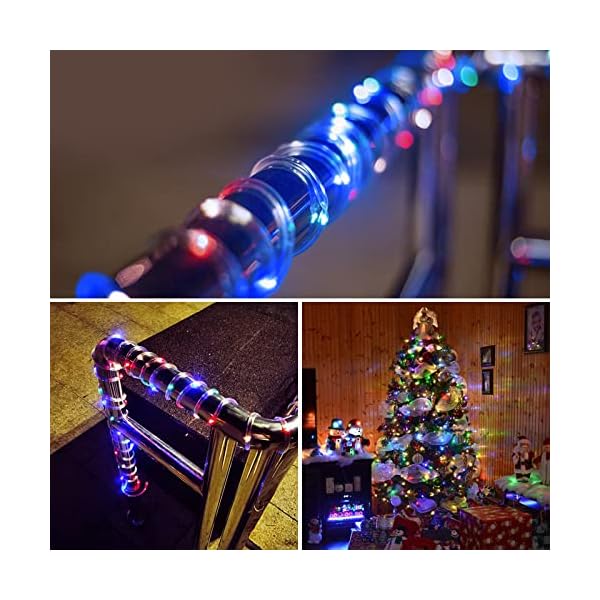 GLPE 20m 200 LED Schlauch, USB Lichterkette Außen Innen,8 Modi und 16 Farbwechsel,RGB Lichtschlauch IP65 Wasserdichte… – Bild 7