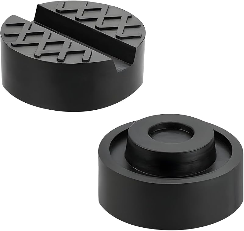 2 PCS Jack Pads, Trolley Floor Jack Disk Rubber Pad Extension for Pinch Weld Side, Universal Slotted Frame Rail Pinch Welds Protector for Floor Jacks, Car Accessories
