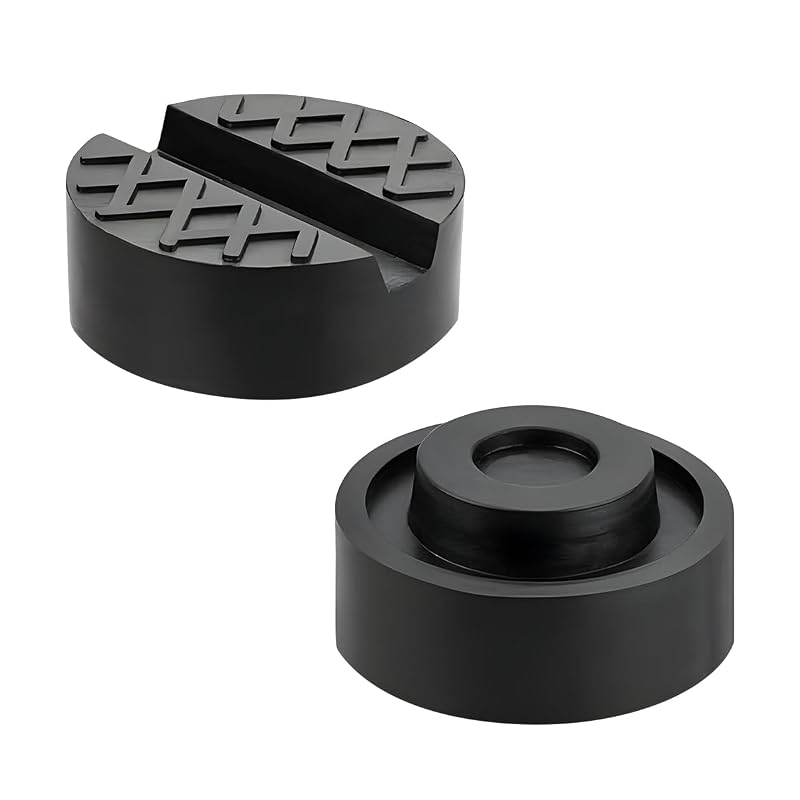 Kit com 2 Apoios de Borracha para Macaco de Piso MUQIDA com Canaleta para Solda de Saia Lateral