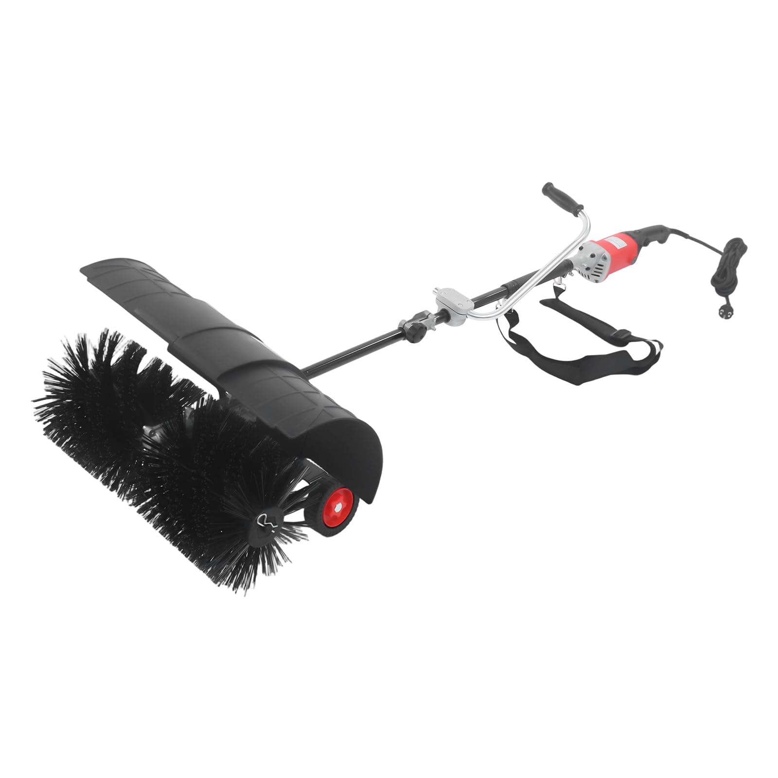 Spazzatrice elettrica 2 in 1 e soffiatore, 1600 W, spazzaneve a 6 marce, 7000 – 9000 RPM, per la pulizia del prato, spazzatrice e soffiatore con ruote, 55 cm