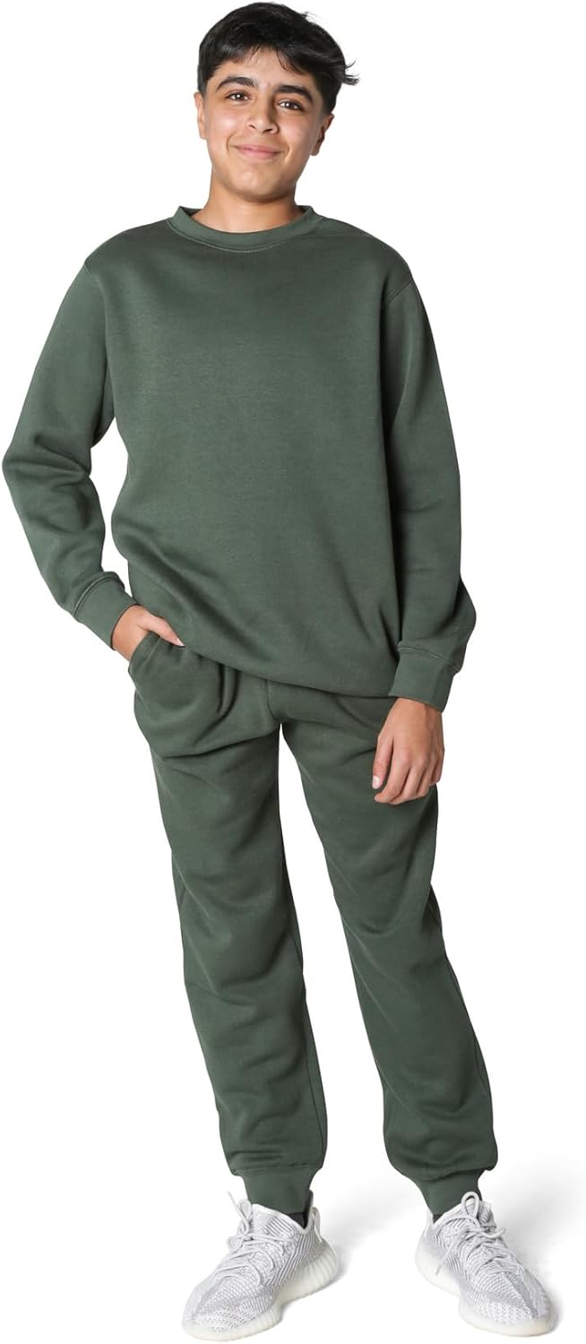 EVERYDAY KIDS Boys Cotton Fleece Sweatpants Joggers with Pockets; Boys Athletic Sweat Pants - Soft and Breathable Cotton Rich - Image 2