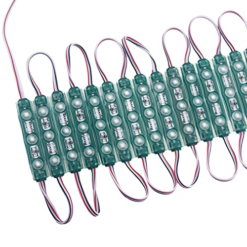 Image of Super Bright 200pcs 3 LED Module Green 2835 SMD Waterproof Decorative Light for Letter Sign Advertising Signs with Tape Adhesive Backside (Green)