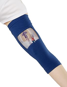 Care+Wear Long PICC Line Cover Ultra-Grip PICC Line Sleeve for Upper or Lower Arm with Mesh Viewing Window