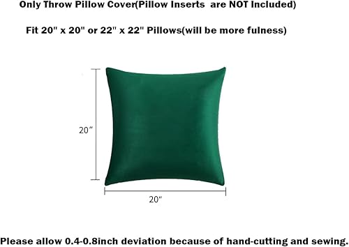 Miniatura 6 de RainRoad Juego de 2 fundas de almohada decorativas de terciopelo suave de 20 x 20 pulgadas para sofá y cama (verde oscuro, 20 x 20 pulgadas (paquete