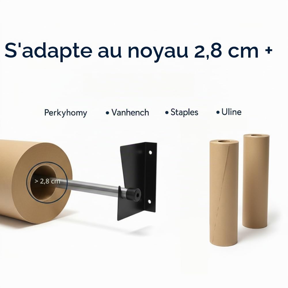 Support Mural pour Rouleau – Longueur réglable de 152,4 cm (71,1 à 152,4 cm)