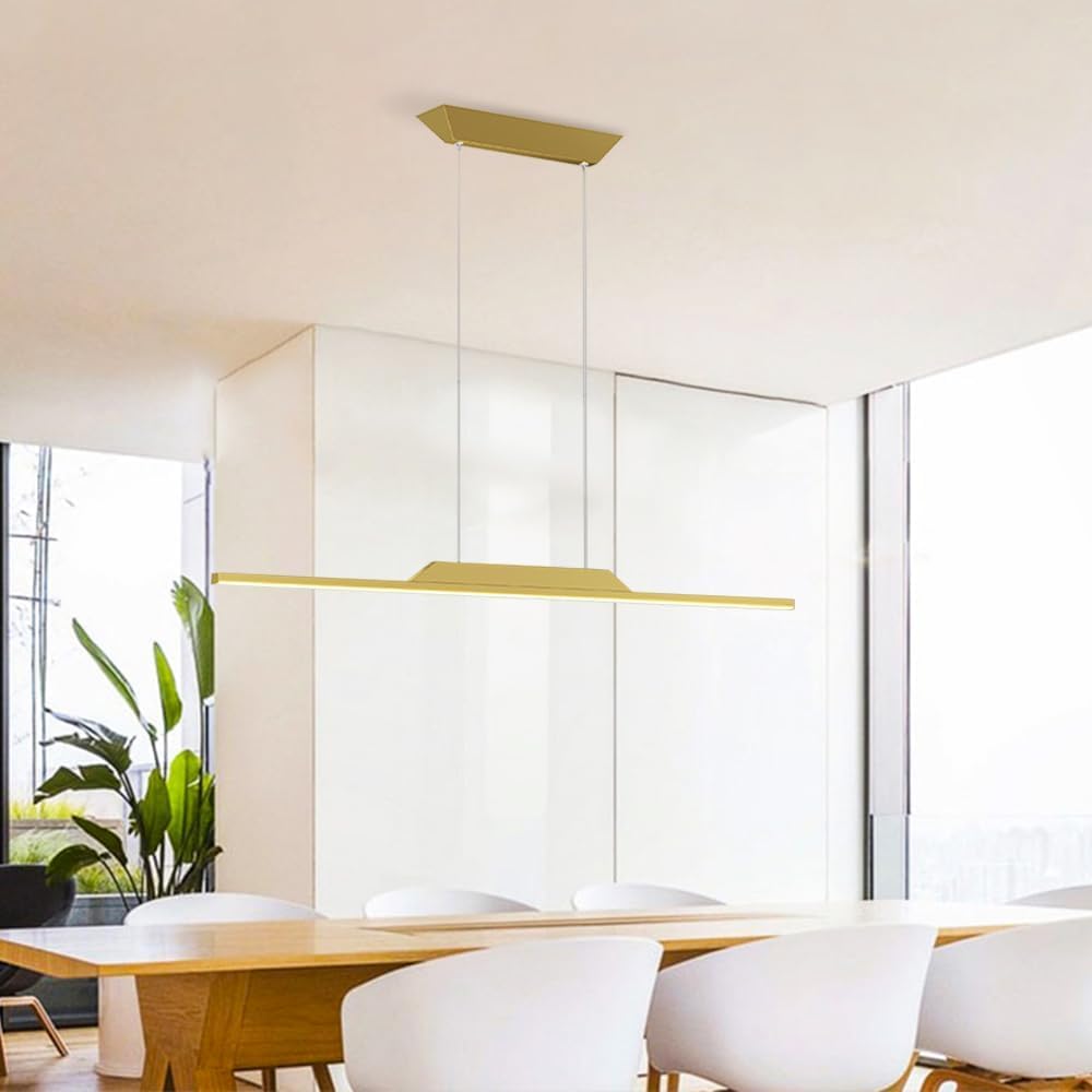 Lampada a Sospensione lineare, Lampada a Sospensione Minimalista a Striscia Lunga, lampadari a Sospensione per Sala da Pranzo, lampadari a LED dimmerabili, compatibili con luci da Tavolo da bilia