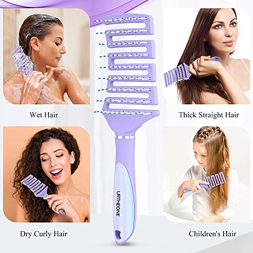 Hair Brush, Curved Vented Detangling Hair Brushes For Women Men Wet Or Dry Hair,Faster Blow Drying Styling Professional Paddle Vent Detangler Brush For Curly Thick Wavy Thin Fine Long Short Hair #TOP2