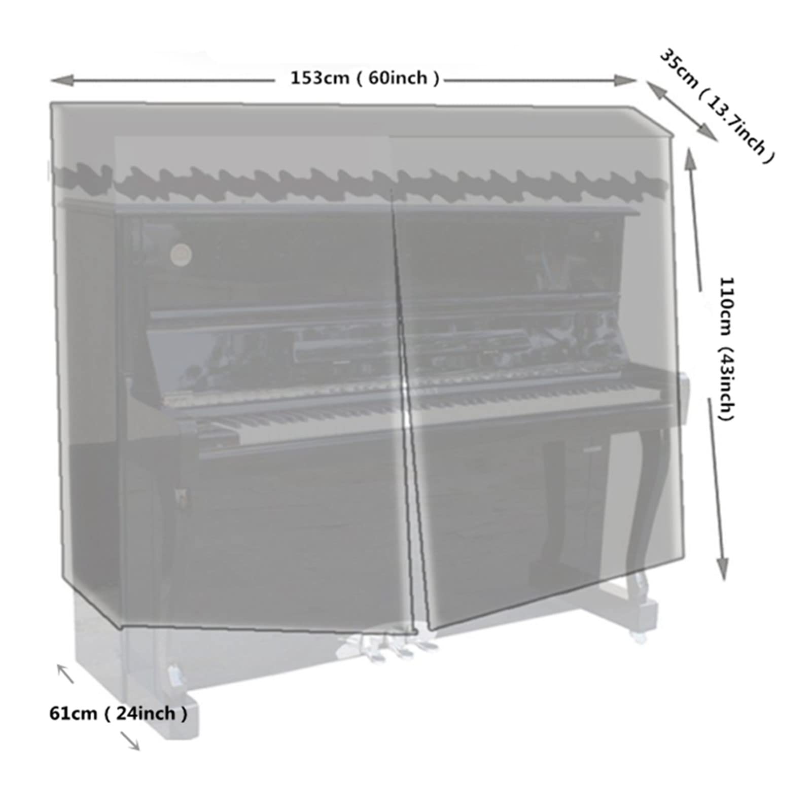 Zacht Polyester Pianohoes Stofzonwering Waterdichte Doek 153x35x110cm, Bescherming van Elektrische Apparaten voor Thuis