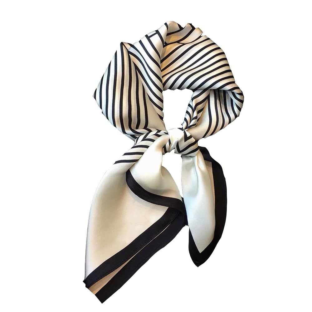 ROSY CLOUDS Womens Silk Feeling Scarf Square Satin Head Scarf 27.5 × 27.5 inches