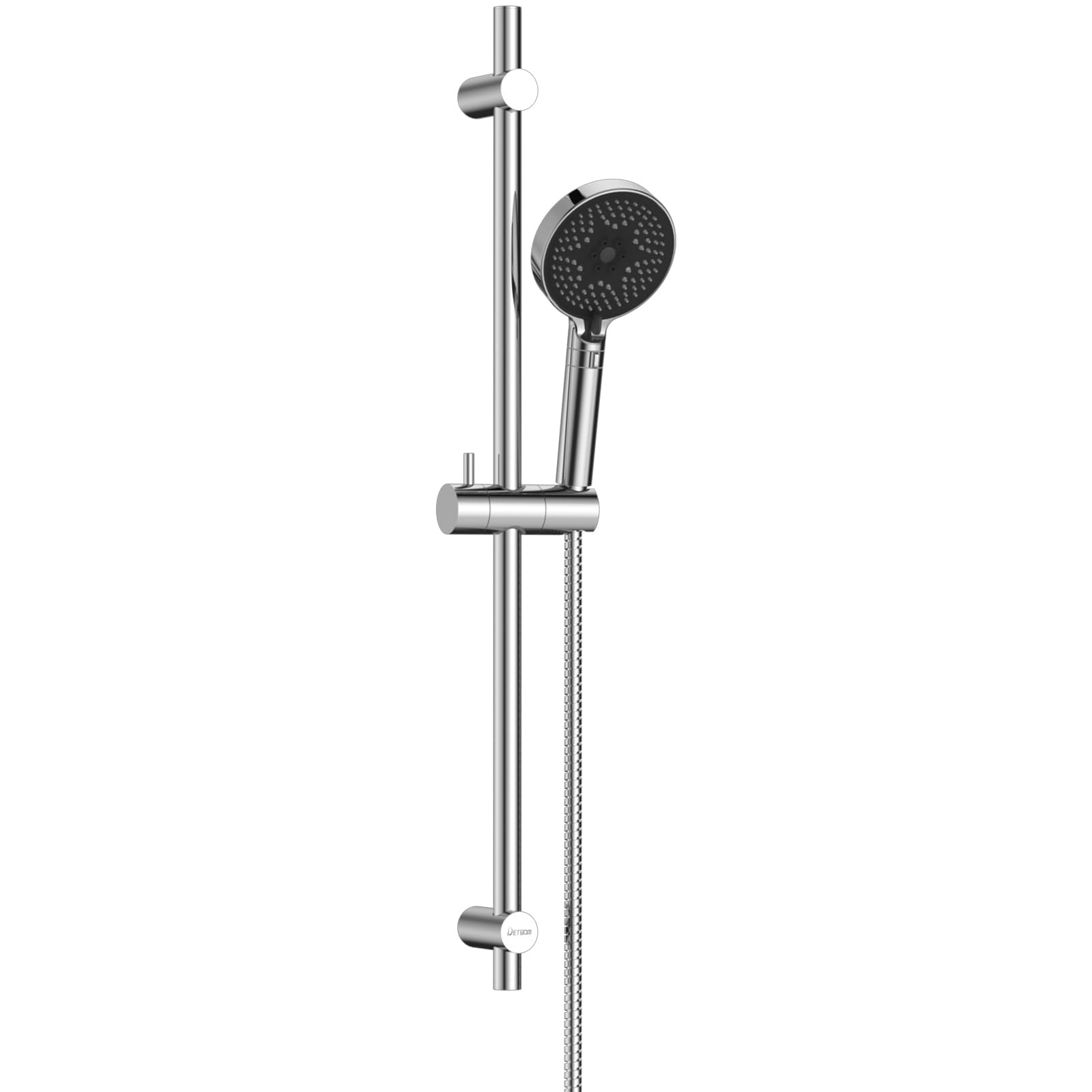 Douchestang Set Rain Mat Zwart glijstang 75cm met handdouche en Douche - - Online Sanitairwinkel