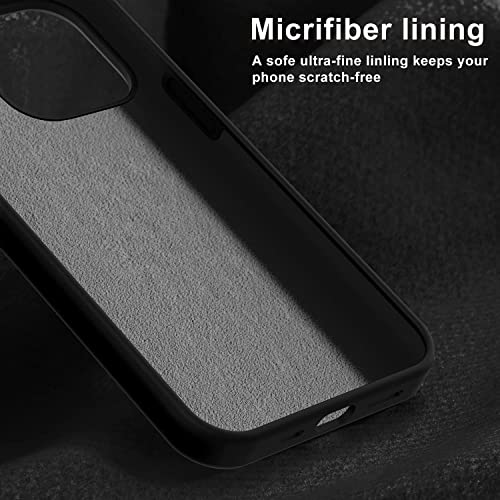 Image of Elzzi Microfiber Candy Case Compatible for iPhone 14 PRO MAX, Shockproof Slim Back Cover Liquid Silicone Case - Black