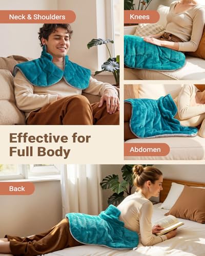 iDOO Graphene-Infused Heating Pad for Neck Shoulders and Back, Valentines Day Gifts for Her Him, Birthday Gifts for Women Men Elderly, FSA Eligible Items Only List, Weighted Heat Pads for Pain Relief - Image 5